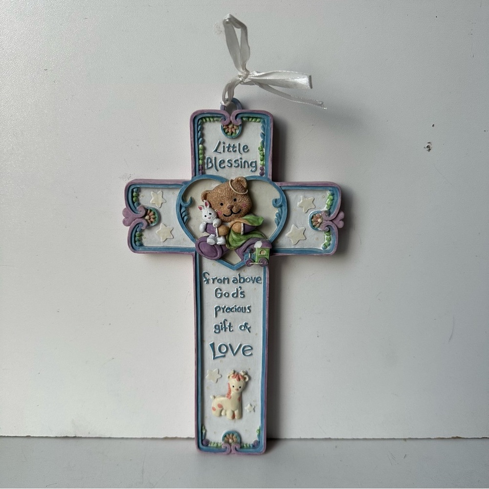 Vintage Dickson Little Blessing from Above Baby Animals 
Hanging Wall Cross